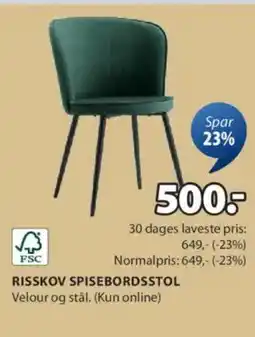 JYSK RISSKOV SPISEBORDSSTOL tilbud
