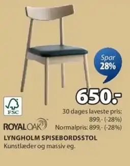 JYSK ROYAL OAK LYNGHOLM SPISEBORDSSTOL tilbud