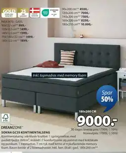 JYSK DREAMZONE SOKNA GC35 KONTINENTALSENG tilbud