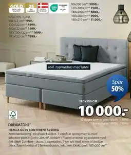 JYSK DREAMZONE HEMLA GC75 KONTINENTALSENG tilbud