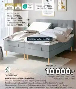 JYSK DREAMZONE® TONDRA GE45 ELEVATIONSSENG tilbud