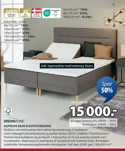 JYSK DREAMZONE® KUPELVA GE50 ELEVATIONSSENG tilbud