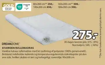 JYSK DREAMZONE EFJORDEN RULLEMADRAS tilbud