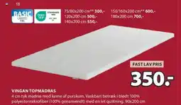 JYSK VINGAN TOPMADRAS tilbud
