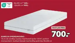 JYSK KAMELVA SPRINGMADRAS tilbud
