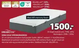 JYSK DREAMZONE* EIMA GS45 SPRINGMADRAS tilbud