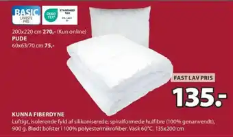JYSK KUNNA FIBERDYNE tilbud
