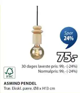 JYSK ASMIND PENDEL tilbud