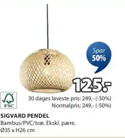 JYSK SIGVARD PENDEL tilbud