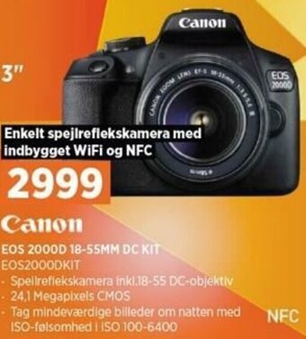 Power Canon EOS 2000D 18-55MM DC KIT tilbud