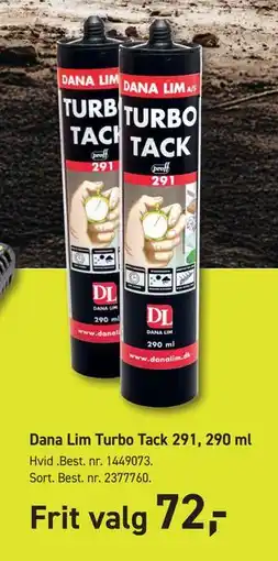 Johannes Fog Dana Lim Turbo Tack 291, 290 ml tilbud