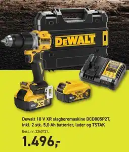 Johannes Fog Dewalt 18 V XR slagboremaskine DCD805P2T tilbud