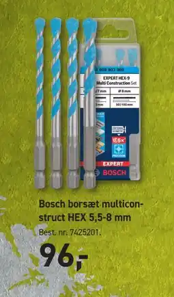 Johannes Fog Bosch borsæt multiconstruct HEX 5,5-8 mm tilbud