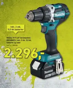 Johannes Fog Makita 18 V LXT boremaskine DDF484RTJ, inkl. 2 stk. 5,0 Ah batterier og lader tilbud