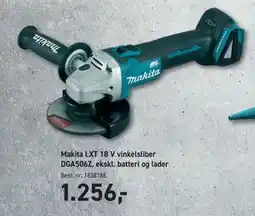Johannes Fog Makita LXT 18 V vinkelsliber DGA506Z, ekskl. batteri og lader tilbud