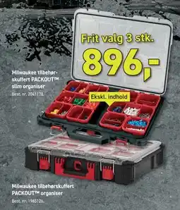 Johannes Fog Milwaukee tilbehørskuffert PACKOUT organiser tilbud