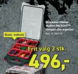 Johannes Fog Milwaukee tilbehørskuffert PACKOUT compact slim organiser tilbud