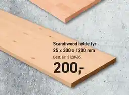 Johannes Fog Scandiwood hylde fyr 25 x 300 x 1200 mm tilbud