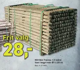 Johannes Fog NSH Bom Trykimp. 1/2-skåret faset i begge ender Ø7 x 220 cm tilbud