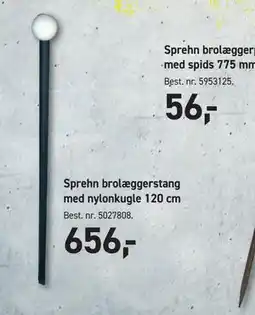 Johannes Fog Sprehn brolæggerstang med nylonkugle 120 cm tilbud
