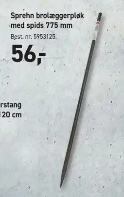 Johannes Fog Sprehn brolæggerpløk med spids 775 mm tilbud