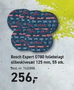 Johannes Fog Bosch Expert O780 foliebelagt slibeskivesæt 125 mm, 55 stk tilbud