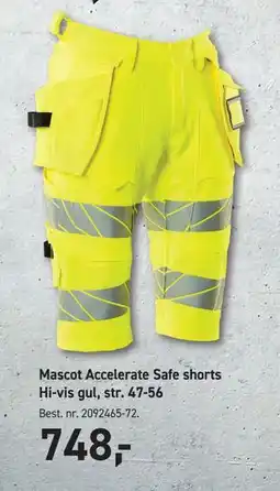 Johannes Fog Mascot Accelerate Safe shorts Hi-vis gul, str. 47-56 tilbud