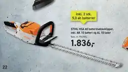 Johannes Fog STIHL HSA 60 batterihækkeklipper, inkl. AK 10 batteri og AL 10 lader tilbud