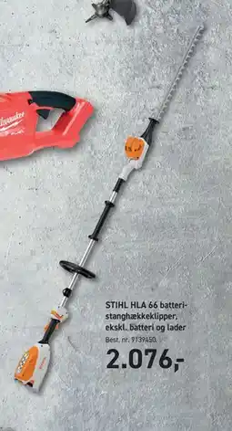 Johannes Fog STIHL HLA 66 batteristanghækkeklipper, ekskl. batteri og lader tilbud