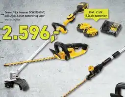 Johannes Fog Dewalt 18 V havesæt DCMST561HT, inkl. 2 stk. 5,0 Ah batterier og lader tilbud