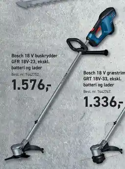 Johannes Fog Bosch 18 V buskrydder GFR 18V-23, ekskl. batteri og lader tilbud