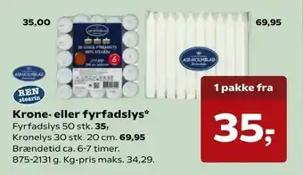 Kvickly Krone - eller fyrfadslys tilbud