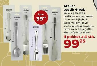 Kvickly Atelier bestik 4-pak tilbud