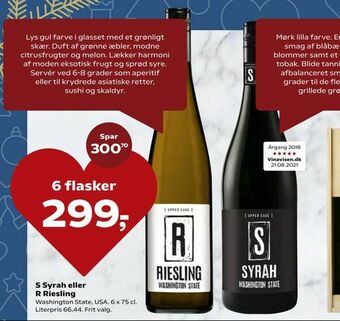 Kvickly S Syrah eller R Riesling tilbud