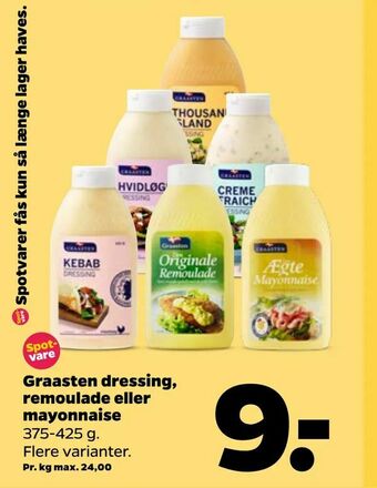 Netto Graasten dressing, remoulade eller mayonnaise tilbud