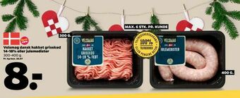 Netto Velsmag dansk hakket grisekød 14-18% eller julemedister tilbud
