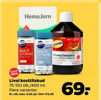 Netto Livol kosttilskud tilbud