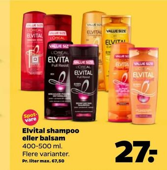 Netto Elvital shampoo eller balsam tilbud