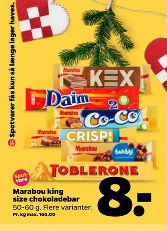 Netto Marabou king size chokoladebar tilbud