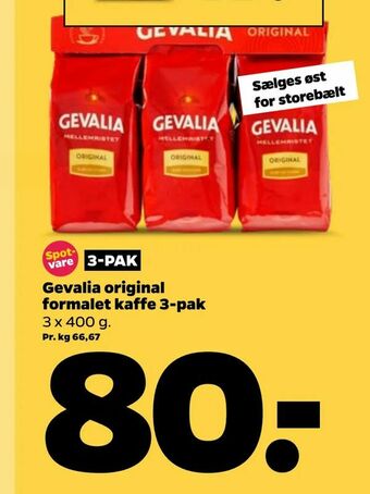 Netto Gevalia original formalet kaffe 3-pak tilbud