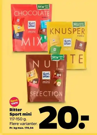 Netto Ritter Sport mini tilbud