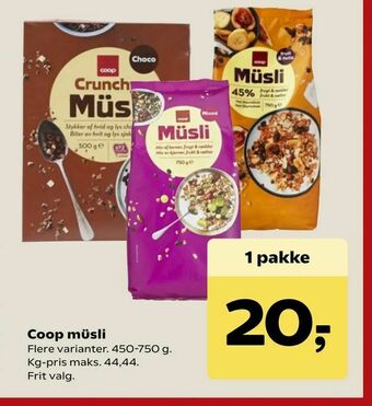 SuperBrugsen Coop müsli tilbud