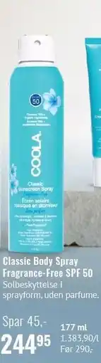 Helsam Classic Body Spray Fragrance-Free SPF 50 tilbud