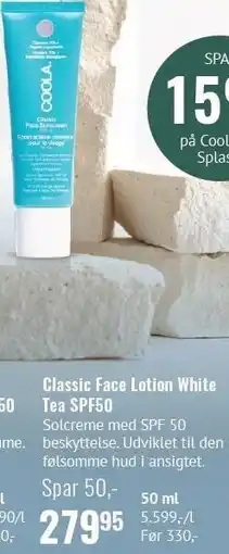 Helsam Classic Face Lotion White Tea SPF50 tilbud