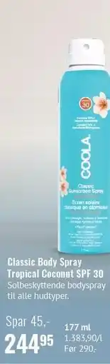 Helsam Classic Body Spray Tropical Coconut SPF 30 tilbud