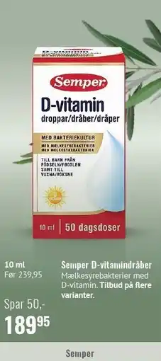 Helsam Semper D-vitamindråber tilbud