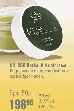 Helsam 02. CBD Herbal Aid natcreme tilbud