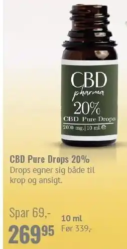 Helsam CBD Pure Drops 20% tilbud