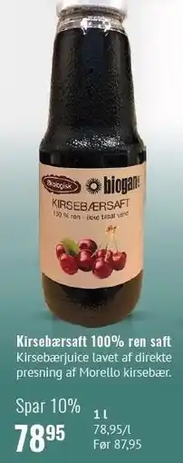 Helsam Kirsebærsaft 100% ren saft tilbud