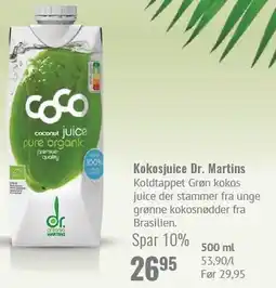 Helsam Kokos Juice Dr. Martins 500 ml tilbud
